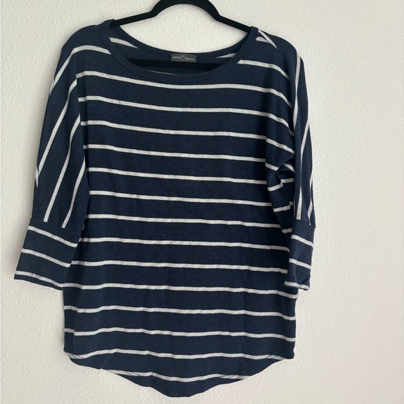 Market and Spruce Doleman Sleeve Striped Knit Top - Picture 1 of 8